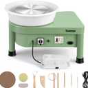 Huanyu Pottery Wheel Machine 25 cm/10" with Foot Pedal, Electric Ceramic Forming Machine with Detachable Basin DIY Art Clay Potter's Wheel for Beginners Adults at Home Pottery