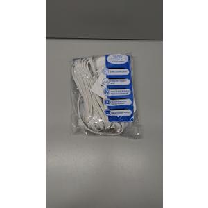 Flat Extension Cord 25 FT, NTONPOWER Long Surge Protector Power Strip, 10 Outlets 4 USB Ports (2 USB C), 3 Side 3 Prong & 2 Prong, 2700J, Overload Protection, Flat Plug Wall Mount, White, SurgePro