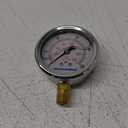 MEASUREMAN 2-1/2" Dial Size, Glycerin Filled Pressure Gauge, 0-100psi/kpa, 304 Stainless Steel Case, 1/4" NPT Lower Mount