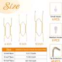 Bilillo 12 pcs Plate Hangers for The Wall, 6/8/10 Inch Invisible Decorative Wall Plate Hangers, Stainless Steel Plates Walls Hanger for Display Various Sizes with Hooks for Decorative