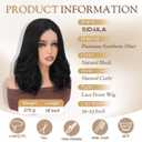 14 Inch Middle Part Wavy Wig for Women, Natural Hairline Small Lace Front, Soft Yaki Mixed Fiber, Glueless Heat Resistant Synthetic Curly Wig, Black Short Wavy Layered Wig