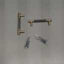 50 Pack 3 3/4 Inch 96 mm Bar Cabinet Pulls Gold and Grey Knurled Handles for Brushed Gold Drawer Pulls Cupboard Aluminum Handles