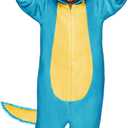 Spooktacular Creations Halloween Axolotl Costume, Kids Axolotl Costume, Zip-Up Hooded Jumpsuit for Halloween Cosplay Party (8-10 Years, Blue)