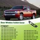 Window Switch Bezel Cover Front Left Driver Side Compatible with 2007-2009 Chevy Chevrolet Suburban Silverado Tahoe Avalanche,GMC Yukon XL Replaces 25924151 20877646 Door Switch Panel Trim