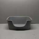 LoopTime Small Cat Litter Box with High Sides,Cat Boxes for Indoor Cats,Cat Litter Pan for Kitty,Litter Box with Low Entry,Easy to Clean,Anti-Splashing (Grey)