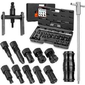 12pcs Motorcycle Blind Hole Collet Bearing Puller Set, Internal Bearing Extractor Puller Kit Slide Hammer Bearing Puller with Expandable Collets 8-32mm Inner Bearing Remover Tool (12-Piece)