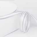 100 Yards 3/8 Inch White Silver Ribbon Double Edge Metallic Border Ribbon Polyester Grosgrain Ribbons Bulk with Spool for Sewing Making Crafts Wedding Bouquet Gift Wrapping Christmas Supply