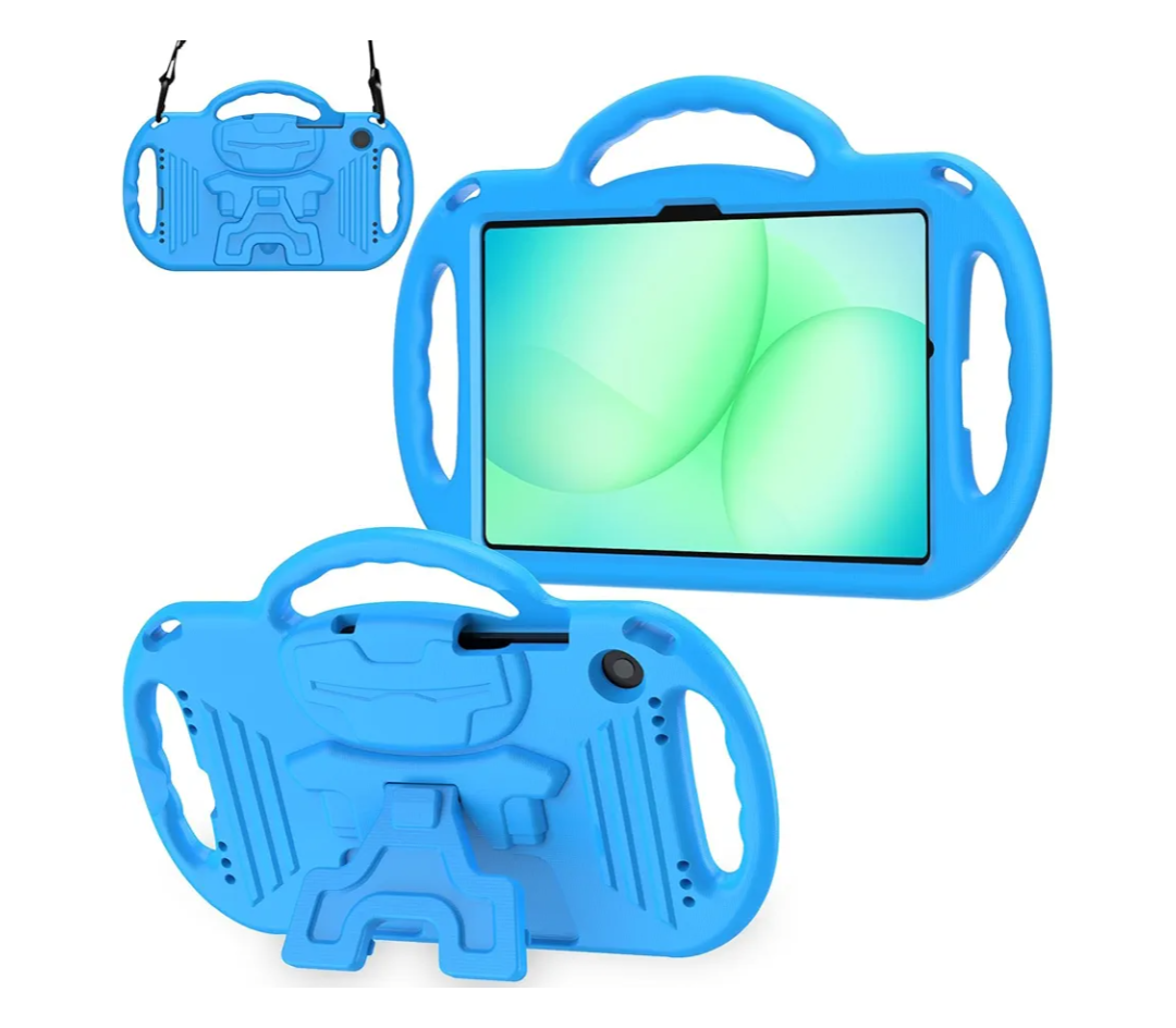 Kids Case for Samsung Galaxy Tab A11+ Plus/A9+ Plus 11 Inch Case, with Strap, Shockproof Lightweight Handle Stand 2025/2023 Model with Lanyard, Blue