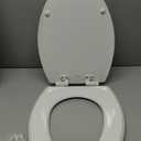 Mayfair Cassel Slow Close Toilet Seat, Easy Clean, Non Slip Premium Wood Seat, Easy Install, Made in USA, Elongated, White