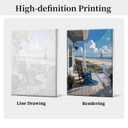 HeeBenor Framed Paint by Numbers Kit for Adults, Landscape Paint by Number with Easel, DIY Beach Oil Painting by Number, Adult Paint by Number Kits Framed Canvas for Home Wall Decor 8x12 Inch