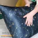 King Galaxy Constellation Print Silk Pillowcase for Hair and Skin, 22 Momme 100% Mulberry Silk Pillow Cases with Zipper, 20"x36"