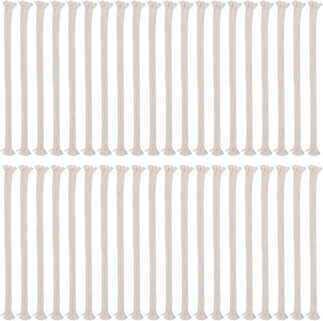 SWATOM 1/4" Round Cotton Oil Lamp Wicks 40 PCS for Tiki Torches,Alcohol Candle Burner, Lampberger Kerosene Lamp,Dietz Oil Lantern