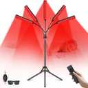 Cholas Red Light Therapy for Face Body, 5 Heads Red Infrared Light Therapy Devices with Stand, 5 Levels Adjustable Brightness 660nm and 850nm LED Near Infrared Light for Full Body, Face, Skin, Muscle