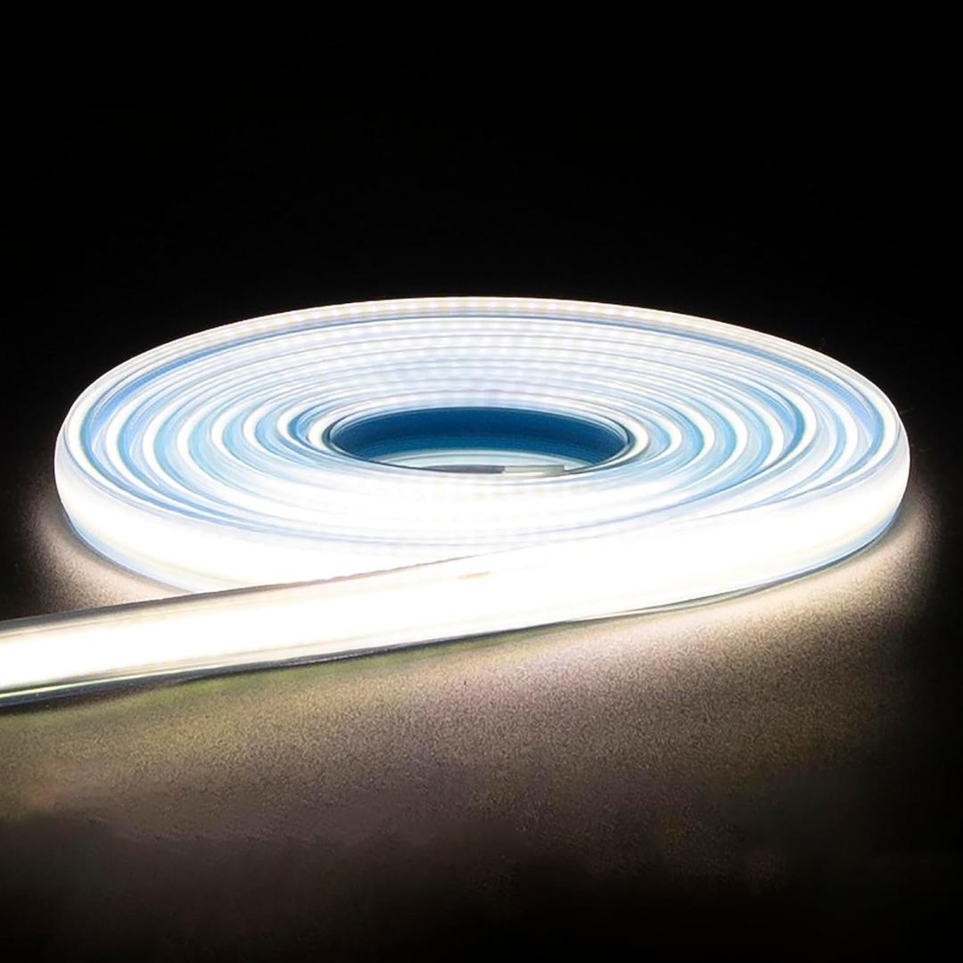 LED Strip Lights 32.8 Foot AC 110v Plug in Lights IP67 Outdoor Waterproof LED Light Strip 10m LED Strip with Bright White 4000k Lighting for Cabinets Bedroom Garden(White, 32.8ft)