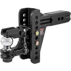 CURT 45908 Adjustable Pintle Hitch Combination, 2-1/2-Inch Receiver, 6-Inch Drop, 2-5/16-Inch Ball, 20,000 lbs