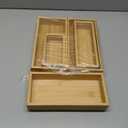 Bamboo Drawer Organizer Setexpandable Drawer Dividers,Wooden Storage Organizers,Large Trays for Kitchen, Bathroom,Flatware,Tea Bag Organizer (1 X 5PCS Natural)