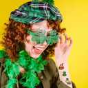 178Pcs St. Patricks Day Accessories Dressing-up Party Favors Set Shamrock Shutter Shades Glasses Necklaces Temporary Tattoos Mustache Coins for St Patricks Day Decorations Party Supplies