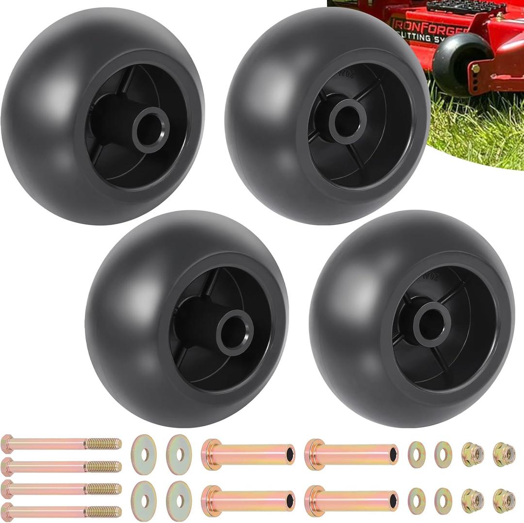 CheeMuii 4 Pack Lawn Mower Deck Wheel Kit Heavy-duty Mower Anti Scalp Deck Wheels Replace for Bad Boy 022-5234-98 Replace for Exmark 103-4051 103-7263 Etc