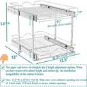 OCG 2 Tier Pull Out Cabinet Organizer (12" W x 18" D), Pull Out Drawers for Kitchen Cabinets, Pull Out Shelves for Base Cabinet Organization in Kitchen Bathroom Pantry, Chrome Finish