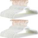 Amazon Basics Slim Velvet Non-Slip Space Saving Suit Clothes Hangers for Closet Organization, Ivory/Rose Gold, 100-Pack