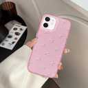 4 x Cute Bow Phone Case for iPhone 12/12 Pro Aesthetic Pink Bow Pattern Case Funda for Girls Women Girly Slim Fit TPU Shockproof Protective Cover for iPhone 12 6.1 Inch