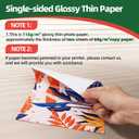 Uinkit 100 sheets 115gsm Photo Paper 30lb Very Thin Flyer Photo Paper Glossy 8.5x11 Single Side Inkjet Paper DIY Chip Bag Glossy Photos Brochure Paper Picture for Inkjet Printer with Dye Ink