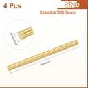 4 x uxcell 4 Pcs 9/32"(7mm) Dia Brass Solid Round Rod, 4"(102mm) Length H62 Brass Lathe Bar Stock Round Brass Rod for DIY Crafts Industry Construction