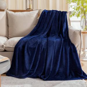 Fleece Plush Throw Blanket Navy Blue(50 by 60 Inches),Super Soft Fuzzy Cozy Flannel Blanket for Couch Sofa,Microfiber Blanket Lightweight