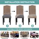 Turquoize Velvet Chair Covers for Dining Chairs Set of 2 Stretch Taupe Chair Covers for Dining Room Parson Chair Slipcovers Washable Dining Chair Covers, Soft Thick Velvet Fabric (2, Taupe)