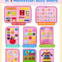 Exorany Busy Board Montessori Toys for Toddler Girl Birthday Gifts, Busy Book Sensory Learning Toys for Toddlers, Toddler Girl Airplane Car Travel Toy Educational Activities, Medium