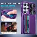 GooseBox for Samsung Galaxy S26 Ultra Case Wallet with RFID [Cards Holder][Camera Cover][Edge Raised] Full Body Shockproof Silicone Protective Phone Case for Galaxy S26 Ultra 2026 (Purple)