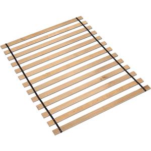 Signature Design by Ashley Wooden Mattress Support Bunkie Board Roll Slat with Nylon Cord, Queen, Beige