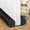 2 x MAXTID Large Door Draft Stopper for Bottom of Door 36 Inch Under Door Draft Blocker Under Door Gap Filler Weather Stripping Adjustable Double Door Sweep Door Draft Guard Window Seal Black