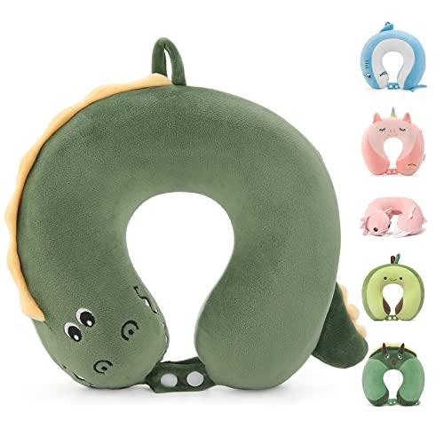 Niuniu Daddy Crocodile Kids Travel Neck Pillows for 3-8 Years Old, Soft Memory Foam Neck Support Pillows for Airplane, Car Seat, Travel Essentials for Kids Children Boys Girls Road Trip Sleeping
