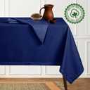 Native Fab Tablecloth 52x70 Inches - 100% Cotton, Durable, Wrinkle-Free, Machine Washable Table Cover for Dining Room, Banquets, Parties, Holiday, Events - Elegant, Easy Care, Home Décor - Ink Blue