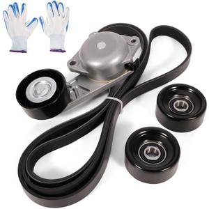 Dilomberc Serpentine Belt Tensioner Idler Pulley Component Kit Fit for Ford F250 F350 Super Duty 2011-2018, E350 E450 Super Duty 2017-2019, for Starcraft Bus Starlite 2017-2018, 6.2L