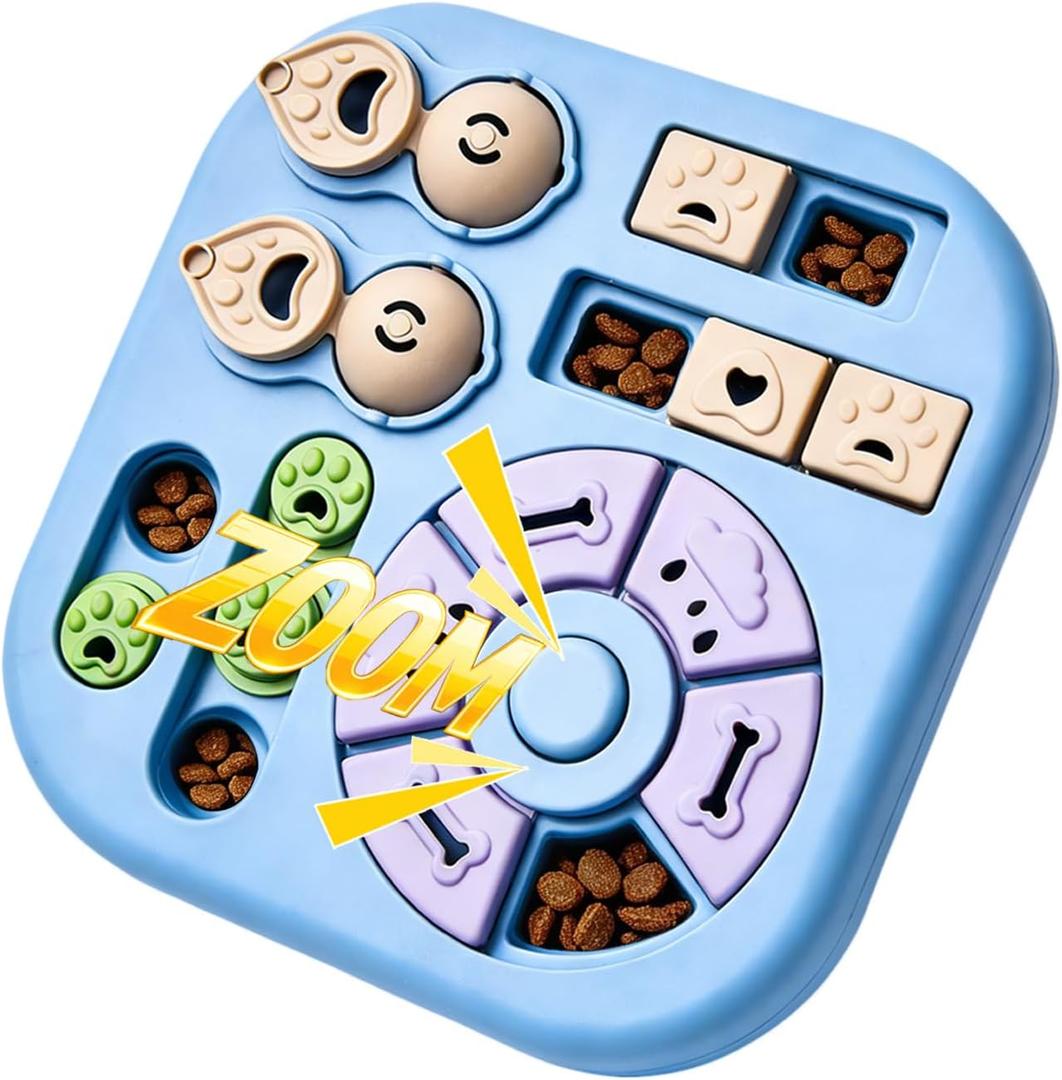 Dog Puzzle Toys Interactive Treat Puzzle Dispensing Brain & Mental Stimulation for Small/Medium/Large Dogs Enrichment & Slow Feeder, Light Blue