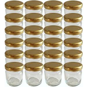 Vitrea 25 x Jam Jars Small 50 ml Jars with Screw Lids Gold Mini Preserving Jars Honey Jars Tasting Jars for Party Favours and Weddings Made in Germany Vitrea 25 x Jam Jars Small 50 ml Jars with Screw Lids Gold Mini Preserving Jars Honey Jars Tasting Jars for Party Favours and Weddings Made in Germany