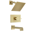 SOOOHOT Brushed Gold Shower Fixtues, Tub and Shower Faucet Set Combo with 6 Inch Gold Shower Head and Tub Spout, Gold Shower Head and Handle Set (Valve Included)