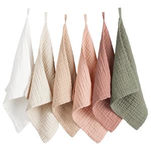 Konssy 6 Pack Baby Muslin Washcloths for Unisex 100% Cotton Wash Cloth Set for Baby Face Body Comfy and Soft for Newborn Infants Kids Girls and Boys (Pastel Color)