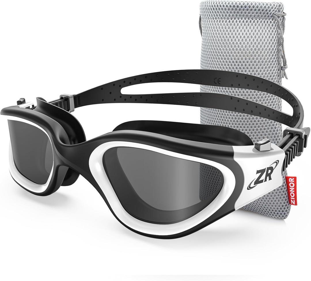 ZIONOR G1 Polarized Swimming Goggles for Unisex Adult Women Anti Fog 100% Anti UV Diving Goggles (A6 (Polarized + Smoke)