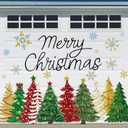 Whaline 22Pcs Merry Christmas Garage Door Magnets Red Green Gold Xmas Tree Snowflake Magnetic Refrigerator Stickers for Winter Home Party Room Car Decoration