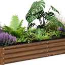 SnugNiture Galvanized Raised Garden Bed 6x3x1FT Outdoor Large Metal Planter Box Steel Kit for Planting Vegetables, Flowers