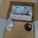 Toptotoo Mortise Lock Set for Interior Door, Vintage Antique Door Knobs with Lock and Skeleton Key, Old Door Knob Replacement Fits 13/8 in 13/4 in, Vintage Brass Finish