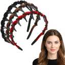 3 x 3Pcs Vintage High Cranium Artificial Pearl Hairband Non-Slip Knotted Pearl Headband Bridal Hair Hoop Rhinestone Wedding Party Headwear Band with Teeth Grip Elegant Hair Accessories for Women Girls