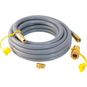 25 FeeT 1/2 inch Natural Gas Hose with Quick Connect Fittings, Natural Gas Hose fit for BBQs Grills, Pizza Ovens, Patio Heater and More NG/Propane Appliance