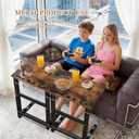 23.3 Inch Folding Desk that Comes Fully Assembled, a Large TV Tray Table for Eating on the Couch with a Cup Holder, Rustic Brown