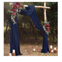Showgeous 2 Panels  Dark Navy Ceiling Drapes for Wedding Ceiling Drapes 5ftx10ft Ceiling Draping Fabric Gauze Curtains Cheesecloth Drapery Draping Wedding Ceiling Decorations for Party Ceremony Stage Swag
