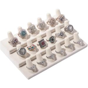 ByKen Ring Holder Organizer Display Stand (White Velvet)