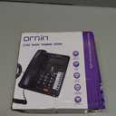 Ornin 2-Line Corded Telephone Systems for Small Business and House, Desk Phone Only (Black)